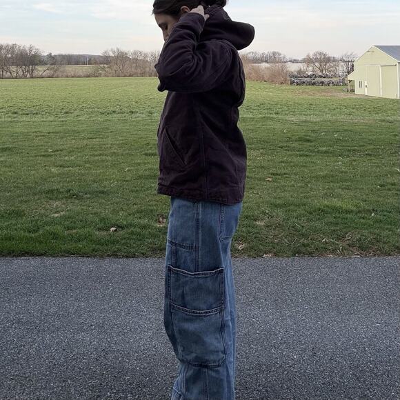 Carhartt Womens Sherpa Lined Jacket Coat Purple Women S Hooded Zip Plum Faded - Picture 5 of 13